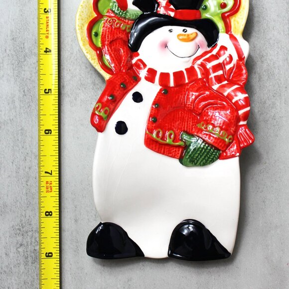 2009 Fitz and Floyd Sugar Coated Collection Christmas Snowman Spoon Rest - Picture 7 of 7